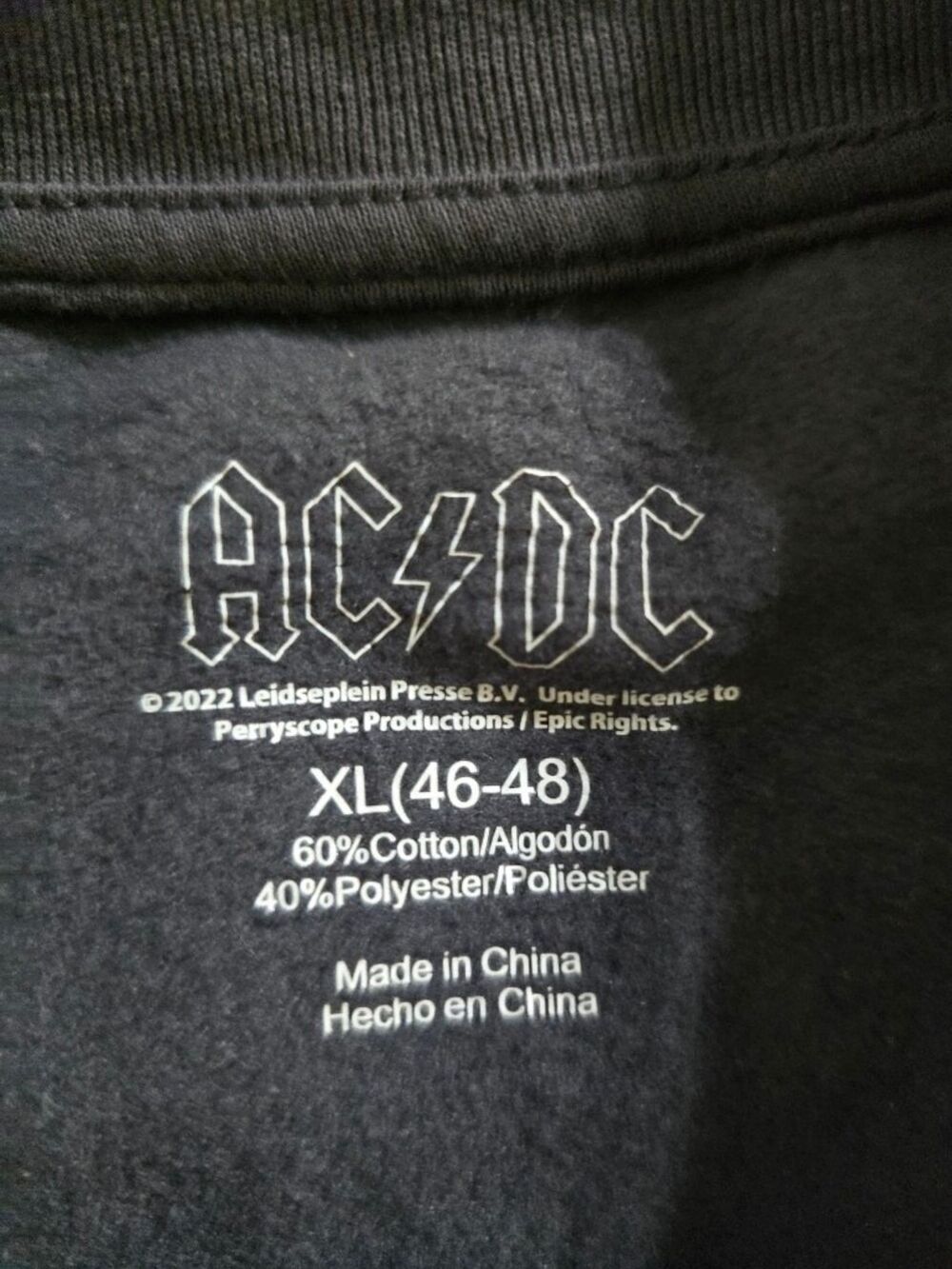 AC/DC Patchwork Graphic Sweatshirt XL 2022 Reconstructed Grunge Rock Crewneck - Picture 4 of 6